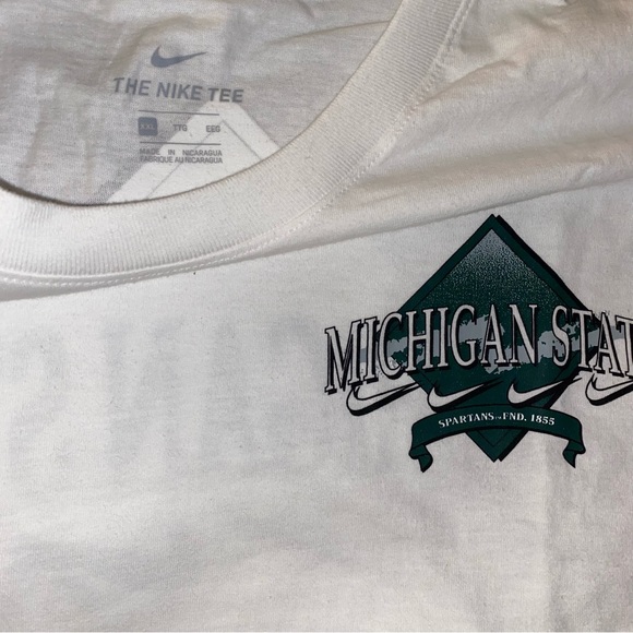 Nike Michigan State Spartans Standard Fit T-Shirt White Size 2XL (DH4170-100) - Picture 3 of 5